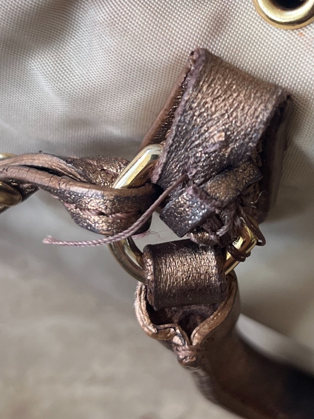 Prada Cream Mini Bag with Bronze Trim and Tassel - Picture 13 of 13